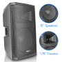 Pyle - padh15bta , Sound and Recording , PA Loudspeakers - Cabinet Speakers , 15’’ Stage & Studio Speaker - Bluetooth PA Monitor Loud-Speaker System with MP3/USB/SD Playback (1400 Watt)