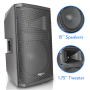 Pyle - PADH15BTA , Sound and Recording , PA Loudspeakers - Cabinet Speakers , 15’’ Stage & Studio Speaker - Bluetooth PA Monitor Loud-Speaker System with MP3/USB/SD Playback (1400 Watt)