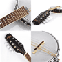 Pyle - UPBJ20 , Musical Instruments , Banjo - Ukulele , 8-String Mandolin-Banjo Hybrid with White Jade Tuner Pegs & Rosewood Fretboard