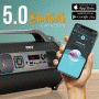 Pyle - CA-PBMKRG155 , Sports and Outdoors , Portable Speakers - Boom Boxes , Gadgets and Handheld , Portable Speakers - Boom Boxes , Bluetooth BoomBox Speaker System - Wireless & Portable Stereo Radio Speaker with Flashing DJ Party Lights, FM Radio