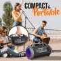 Pyle - CA-PBMKRG155 , Sports and Outdoors , Portable Speakers - Boom Boxes , Gadgets and Handheld , Portable Speakers - Boom Boxes , Bluetooth BoomBox Speaker System - Wireless & Portable Stereo Radio Speaker with Flashing DJ Party Lights, FM Radio