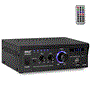 Pyle - PCAU35A , Sound and Recording , Amplifiers - Receivers , Digital Stereo Amplifier - Compact Audio Speaker Amp, AUX Input, USB/SD Readers, LED Display, 2 x 75 Watt