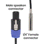 Pyle - PCBL41 , Home and Office , Cables - Wires - Adapters , Sound and Recording , Cables - Wires - Adapters , 12 Gauge Compatible With Speakon Connector Male To  1/4