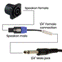 Pyle - PCBL41 , Home and Office , Cables - Wires - Adapters , Sound and Recording , Cables - Wires - Adapters , 12 Gauge Compatible With Speakon Connector Male To  1/4