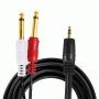 Pyle - PCBL43FT6 , Home and Office , Cables - Wires - Adapters , Sound and Recording , Cables - Wires - Adapters , 12 Gauge 3.5mm 6Ft Male Stereo To Dual 1/4