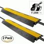 Pyle - PCBLCO102X2 , Home and Office , Cable Ramps - Cord/Wire Protectors , Cable Protector Cover Ramps - Cord/Wire Safety Concealment Floor Tracks with Flip-Open Access Lid, Rugged & Waterproof, Indoor/Outdoor Use (Single Channel Grooves)