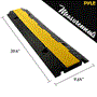 Pyle - PCBLCO103X2 , Home and Office , Cable Ramps - Cord/Wire Protectors , Cable Protector Cover Ramps - Cord/Wire Safety Concealment Floor Tracks with Flip-Open Access Lid, Rugged & Waterproof, Indoor/Outdoor Use (2-Channel Grooves)