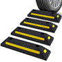 Pyle - PCRSTP11X4 , Misc , Vehicle Wheel Stop - Car & Truck Parking Curb Tire Stop, Heavy Duty Rubber Parking Tire Block (Set of 4)