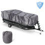 Pyle - PCVHP662 , Marine and Waterproof , Protective Storage Covers , On the Road , Protective Storage Covers , Armor Shield Trailer Pontoon Cover - Universal Cover for Pontoon Boats (for Pontoons 25’ - 28’ ft. Length)