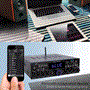 Pyle - PDA4BU , Sound and Recording , Amplifiers - Receivers , Bluetooth Stereo Amplifier Receiver - Optical, Phono, Coaxial, FM Radio, USB & SD Memory Card Readers, Line (3.5 mm) Input, Digital LED Display, Microphone Inputs (200 Watt)