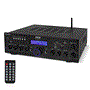 Pyle - pda65bu , Sound and Recording , Amplifiers - Receivers , Compact Home Theater Amplifier Stereo Receiver with Bluetooth Wireless Streaming, Independent Mic Echo & Volume Control, MP3/USB/SD/AUX/FM Radio, AV Inputs (200 Watt)