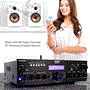 Pyle - pda65bu , Sound and Recording , Amplifiers - Receivers , Compact Home Theater Amplifier Stereo Receiver with Bluetooth Wireless Streaming, Independent Mic Echo & Volume Control, MP3/USB/SD/AUX/FM Radio, AV Inputs (200 Watt)