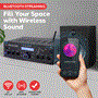 Pyle - PDA6BU.6 , Sound and Recording , Amplifiers - Receivers , Compact Bluetooth Stereo Amplifier - Desktop Audio Power Amp Receiver with FM Radio, MP3/USB/SD Readers, Digital LCD Display, Microphone Input (200 Watt).
