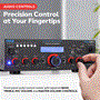 Pyle - PDA6BU.6 , Sound and Recording , Amplifiers - Receivers , Compact Bluetooth Stereo Amplifier - Desktop Audio Power Amp Receiver with FM Radio, MP3/USB/SD Readers, Digital LCD Display, Microphone Input (200 Watt).