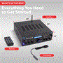 Pyle - PDA6BU.6 , Sound and Recording , Amplifiers - Receivers , Compact Bluetooth Stereo Amplifier - Desktop Audio Power Amp Receiver with FM Radio, MP3/USB/SD Readers, Digital LCD Display, Microphone Input (200 Watt).