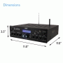 Pyle - UPDA8BUWM , Sound and Recording , Amplifiers - Receivers , Compact Home Theater Amplifier Stereo Receiver with Bluetooth Wireless Streaming, UHF Wireless Microphone, Mic ECHO and Volume Control, MP3/USB/SD/AUX/FM Radio, AV Inputs (200 Watt)