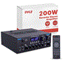 Pyle - PDA99BU , Sound and Recording , Amplifiers - Receivers , Wireless BT Streaming Amplifier, Multi-Channel, 300Watt Power, Home Audio Receiver System with HD IN&Out, Optical//Coaxial, FM Radio,BT, USB/SD, AUX, RCA, Mic in, BT&FM Antenna