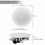 Pyle - PDICBT652RD , Sound and Recording , Home Speakers , Dual 6.5’’ Bluetooth Ceiling / Wall Speakers, 2-Way Flush Mount Home Speaker Pair, 200 Watt