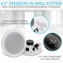 Pyle - PDICBT652RD , Sound and Recording , Home Speakers , Dual 6.5’’ Bluetooth Ceiling / Wall Speakers, 2-Way Flush Mount Home Speaker Pair, 200 Watt