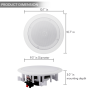 Pyle - UPDICBT852RD , Sound and Recording , Home Speakers , Dual 8’’ Bluetooth Ceiling / Wall Speakers, 2-Way Flush Mount Home Speaker Pair, 250 Watt
