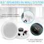 Pyle - UPDICBT852RD , Sound and Recording , Home Speakers , Dual 8’’ Bluetooth Ceiling / Wall Speakers, 2-Way Flush Mount Home Speaker Pair, 250 Watt
