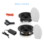 Pyle - UPDICBT87 , Home and Office , Home Speakers , Dual 8.0’’ Bluetooth Ceiling / Wall Speaker Kit, (2) Flush Mount 2-Way Speakers, 400 Watt