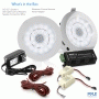 Pyle - PDICBTL35 , Sound and Recording , Home Speakers , 3.5’’ Bluetooth Ceiling / Wall Speaker Kit, 2-Way Aluminum Frame Speakers with Built-in LED Light