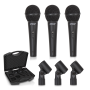Pyle - PDMICKT80 , Musical Instruments , Microphones - Headsets , Sound and Recording , Microphones - Headsets , (3) Professional Dynamic Handheld Microphones, Cardioid Moving Coil Vocal Mics with Clip Adapters (3-Pack)