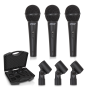 Pyle - PDMICKT80.5 , Musical Instruments , Microphones - Headsets , Sound and Recording , Microphones - Headsets , (3) Professional Dynamic Handheld Microphones, Cardioid Moving Coil Vocal Mics with Clip Adapters (3-Pack)