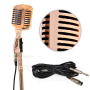 Pyle - PDMICR70GL , Musical Instruments , Microphones - Headsets , Sound and Recording , Microphones - Headsets , Classic Retro Vintage Style Microphone & Swing Stand, Gold Style