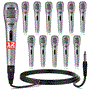 Pyle - PDMIK1X12 , Musical Instruments , Microphones - Headsets , Sound and Recording , Microphones - Headsets , 12 Pcs. Dynamic Microphone, Professional Moving Coil Handheld Mic with 6.5