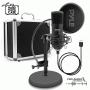 Pyle - PDMIKT100 , Musical Instruments , Microphones - Headsets , Sound and Recording , Microphones - Headsets , Computer Desktop Microphone - Streaming & Pro Audio Recording Mic Kit with Shock Mount Stand, Easy USB Plug-and-Play (for Podcast Recording, Streaming, Gaming)