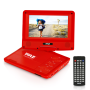 Pyle - PDV71RD , Gadgets and Handheld , Portable DVD Players , 7’’ Portable Multimedia Disc Player, Built-in Rechargeable Battery, USB/SD Card Memory Readers (Red)