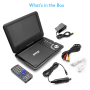 Pyle - PDV905BK , Gadgets and Handheld , Portable DVD Players , 9’’ Portable Multimedia Disc Player, Built-in Rechargeable Battery, USB/SD Card Memory Readers, Includes Accessory Kit