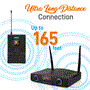 Pyle - PDWM1988B , Musical Instruments , Microphone Systems , Sound and Recording , Microphone Systems , Compact UHF Pro Wireless Microphone System - USB Powered Desktop Mic Receiver System with Adjustable Volume Control, Includes Belt-Pack Transmitter, Headset Mic & Lavalier Mic (Single Channel)