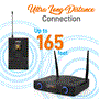 Pyle - CA-PDWM1988B.5 , Musical Instruments , Microphone Systems , Sound and Recording , Microphone Systems , Compact UHF Pro Wireless Microphone System - USB Powered Desktop Mic Receiver System with Adjustable Volume Control, Includes Belt-Pack Transmitter, Headset Mic & Lavalier Mic (Single Channel)