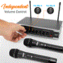 Pyle - PDWM2125 , Musical Instruments , Microphone Systems , Sound and Recording , Microphone Systems , Home & Office UHF Wireless Microphone System - Bluetooth PA Public Address Mic System with (2) Handheld Mics, Desktop USB Powered
