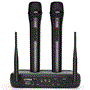 Pyle - PDWM2135 , Musical Instruments , Microphone Systems , Sound and Recording , Microphone Systems , VHF Fixed Frequency Wireless Microphone System, Adjustable Volume Controls, Includes (2) Handheld Mics