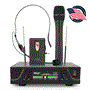 Pyle - PDWM2700 , Musical Instruments , Microphone Systems , Sound and Recording , Microphone Systems , Two Channel VHF Wireless Microphone System, Handheld Microphone, Headset Microphone and Belt Pack Transmitter