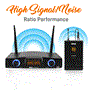 Pyle - PDWM2958B , Musical Instruments , Microphone Systems , Sound and Recording , Microphone Systems , Compact UHF Pro Wireless Microphone System - USB Powered Desktop Mic Receiver System with Adjustable Volume Control, Includes (2) Belt-Pack Transmitters, (2) Headsets & (2) Lavalier Mics (2-Channel)