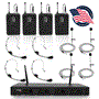 Pyle - PDWM4560.5 , Musical Instruments , Microphone Systems , Sound and Recording , Microphone Systems , Microphone System, Rack Mount, Includes (4) Belt-Pack Transmitters, (4) Headset Mics & (4) Lavalier Mics
