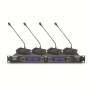 Pyle - PDWM4700 , Musical Instruments , Microphone Systems , Sound and Recording , Microphone Systems , 4-Ch. UHF Wireless Conference Microphone & Receiver System - Desktop/Table Mic System, Rack Mountable