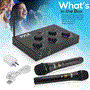 Pyle - PDWMKHRD22WM.5 , Musical Instruments , Microphone Systems , Sound and Recording , Microphone Systems , HDMI In and Out (ARC) Karaoke Mixer with 2 UHF Wireless Microphone - 8 Channels Home Theater Karaoke Mic System, BT, Connects to TV, Receiver, Amplifier, Speaker & More, Includes Wireless Mics
