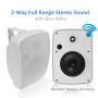 Pyle - PDWR65BTRFW , Home and Office , Home Speakers , Dual 6.5’’ Wall-Mount Marine Speakers, Waterproof Rated Speaker System with Bluetooth + Wireless RF Streaming, 1000 Watt