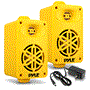 Pyle - PDWRBT36YL , Home and Office , Home Speakers , Sound and Recording , Home Speakers , 3.5” 2-Way Indoor/Outdoor Bluetooth Speaker System - 1/2” High Compliance Polymer Tweeter (Yellow)