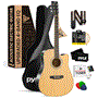 Pyle - PEAG99 , Musical Instruments , 41” Inch 6-String Electric Acoustic Guitar - Guitar with Digital Tuner & Accessory Kit (Nature color, matt finish)