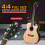 Pyle - PEAGKT100 , Musical Instruments , 40” Inch   6-String Electric Acoustic Guitar With Amplifier - Guitar with Digital Tuner & Accessory Kit (Nature color, matt finish)
