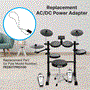 Pyle - PEDKITPRO6 , Parts , 8 Piece Electronic Drum Kit Set Power Supply Cord Cable - Works with Pyle Model Number PEDKITPRO100