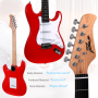 Pyle - PEGKT15R , Musical Instruments , String & Wind Instruments , Beginners Electric Guitar Kit, Includes Amplifier & Accessories (Red)