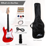 Pyle - PEGKT15R , Musical Instruments , String & Wind Instruments , Beginners Electric Guitar Kit, Includes Amplifier & Accessories (Red)